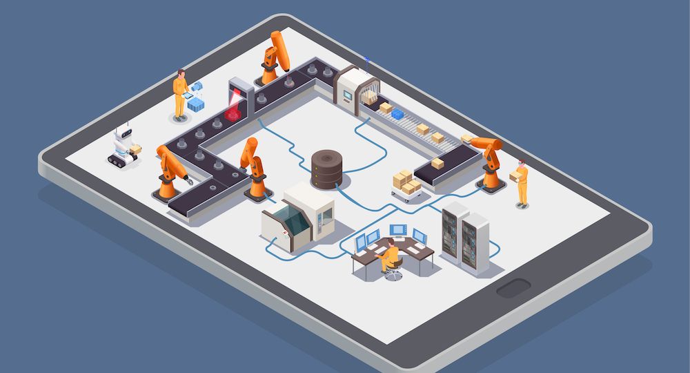 Smart Industry Isometric Composition